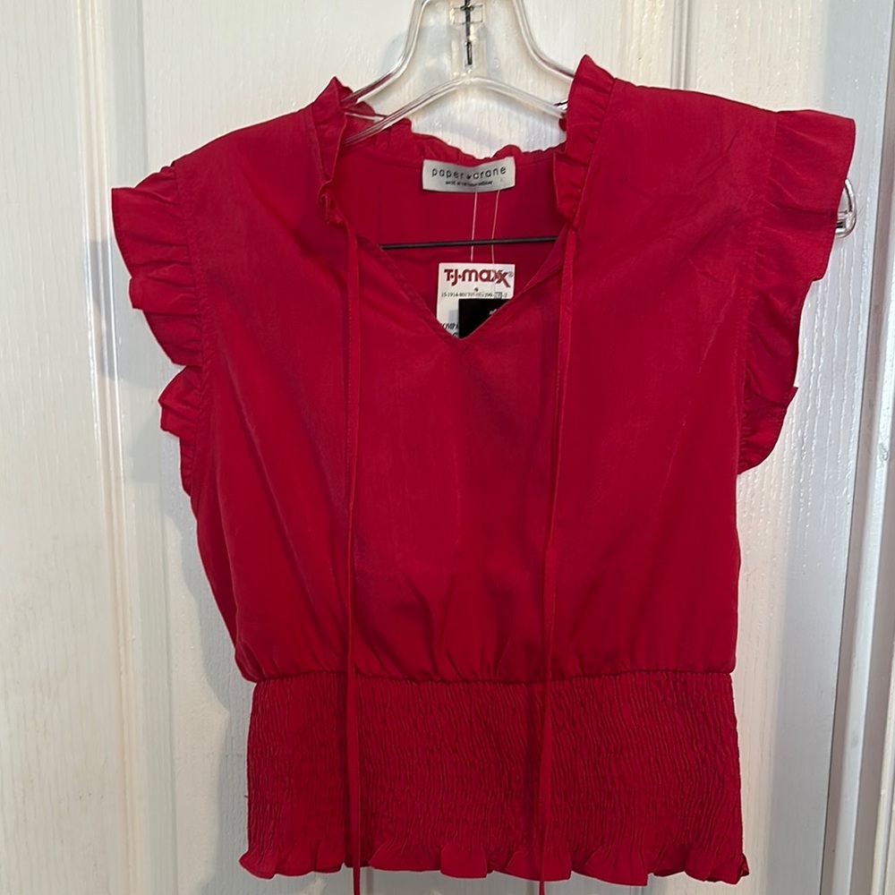 Women's Pink Ruffle Top